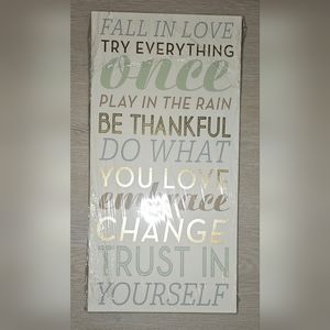 Amazon Home Wall Art Canvas Decor Motivational Be Thankful Sign 24"×12" Vertical